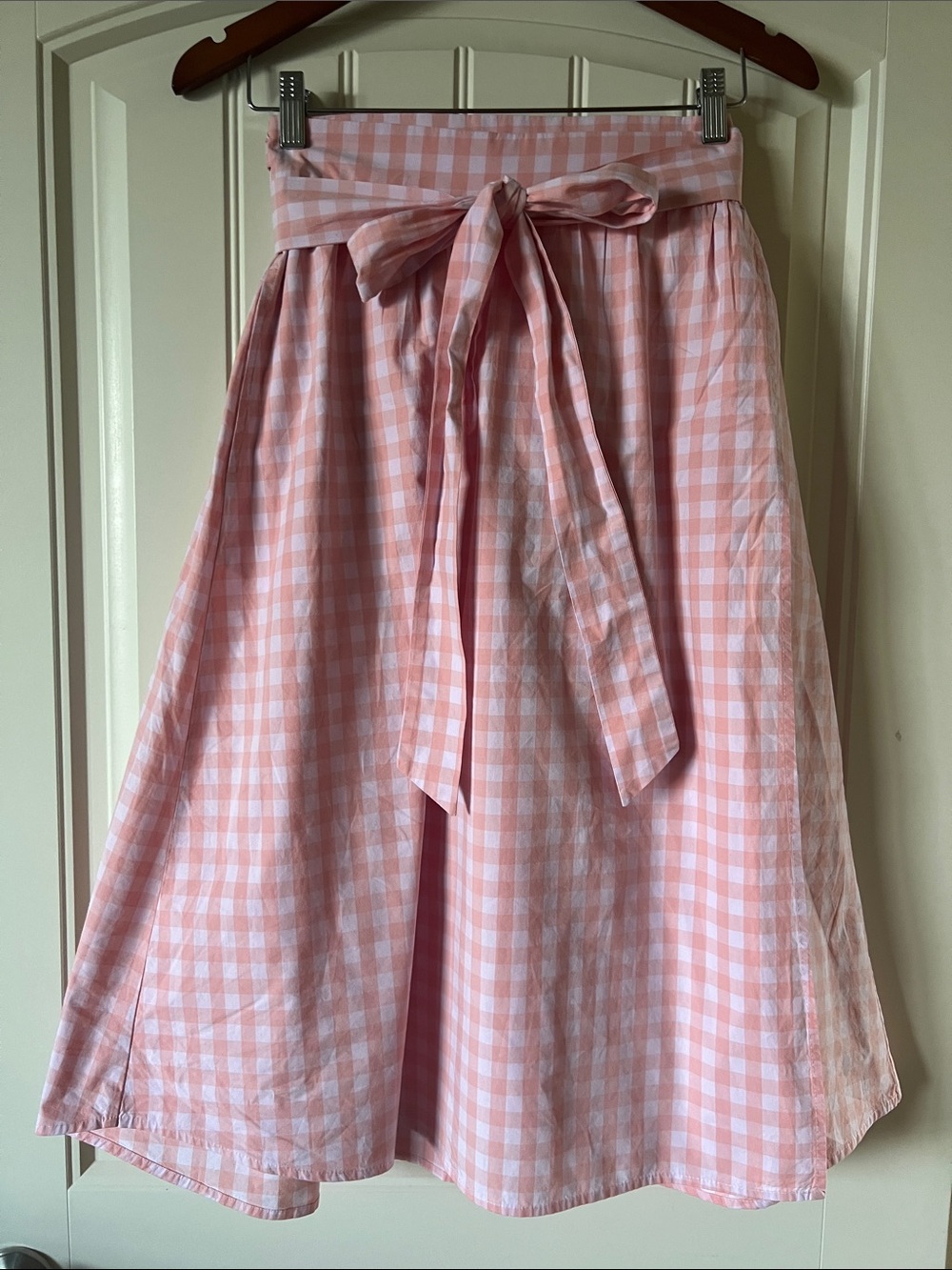 ban.do Pink Gingham Tie-Waist Circle Skirt